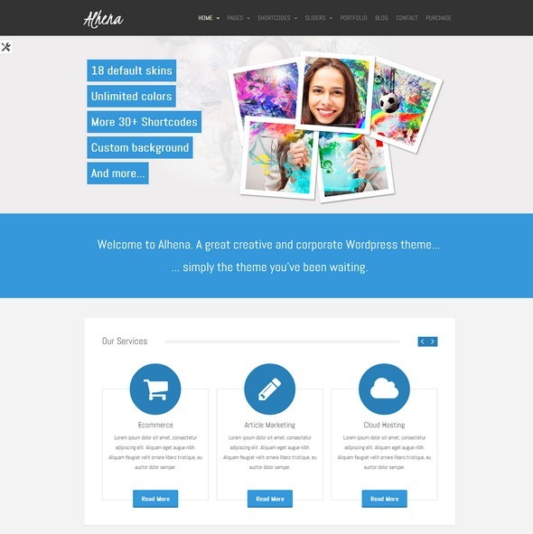 Alhena – Free Corporate WordPress theme