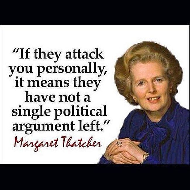debat menyerang pribadi thatcher