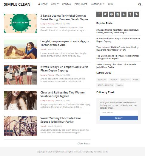 simple clean blogger template