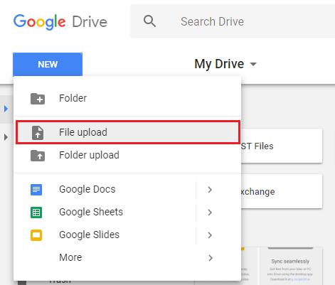 upload file drive