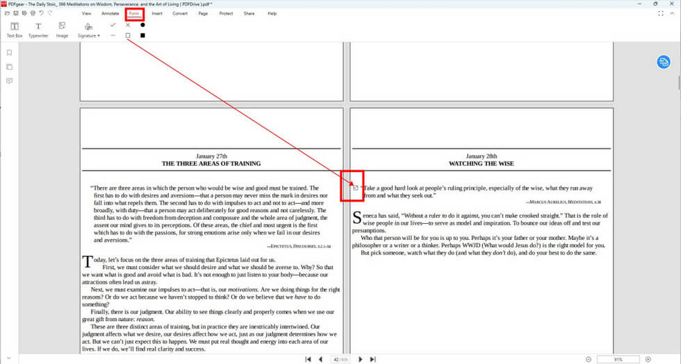 Add Checkboxes in the PDF via PDFgear